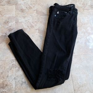 AG legging skinny ankle - black distressed jeans